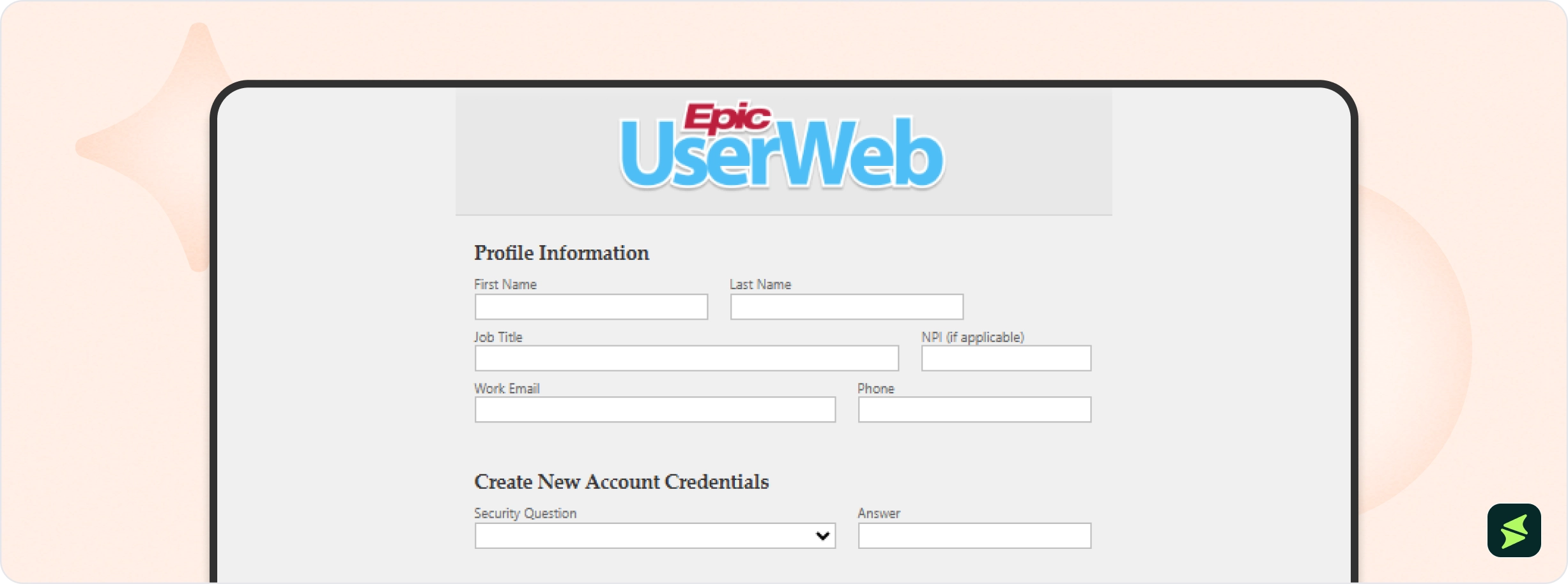 Alternatively, if you do not have UserWeb credentials, click ‘Request an Account’ to create a new one and fill in the details .webp