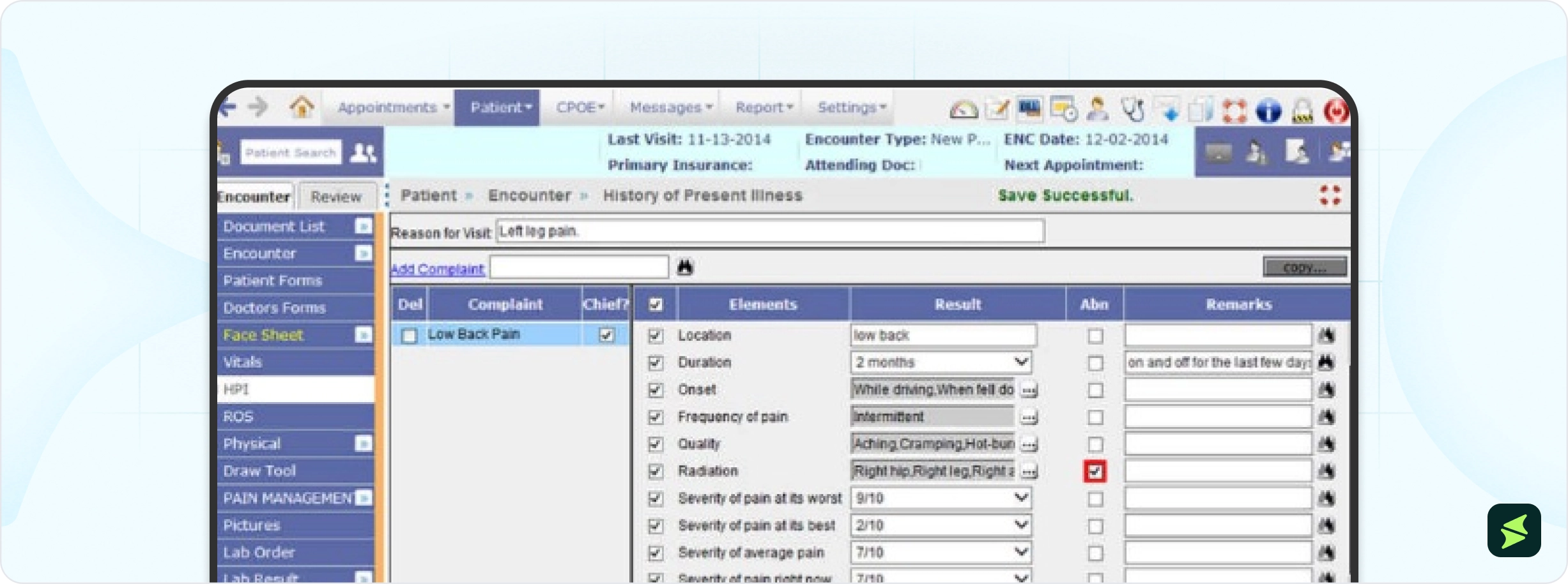 Recording a patient encounter in PrognoCIS .webp