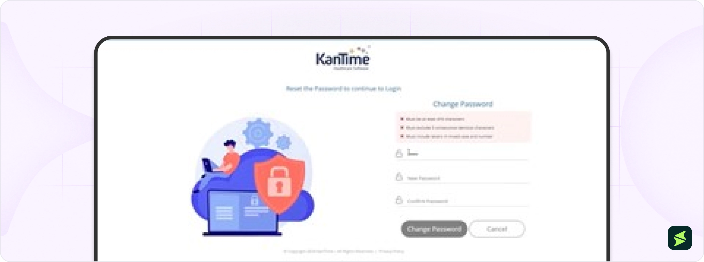 Set your new password and click the 'Change Password' button.webp