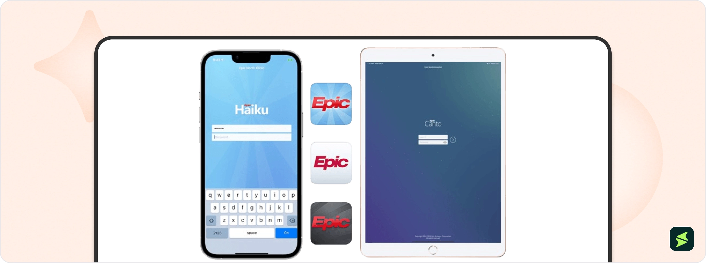 Sign in using your Epic credentials, just as you would on a desktop .webp